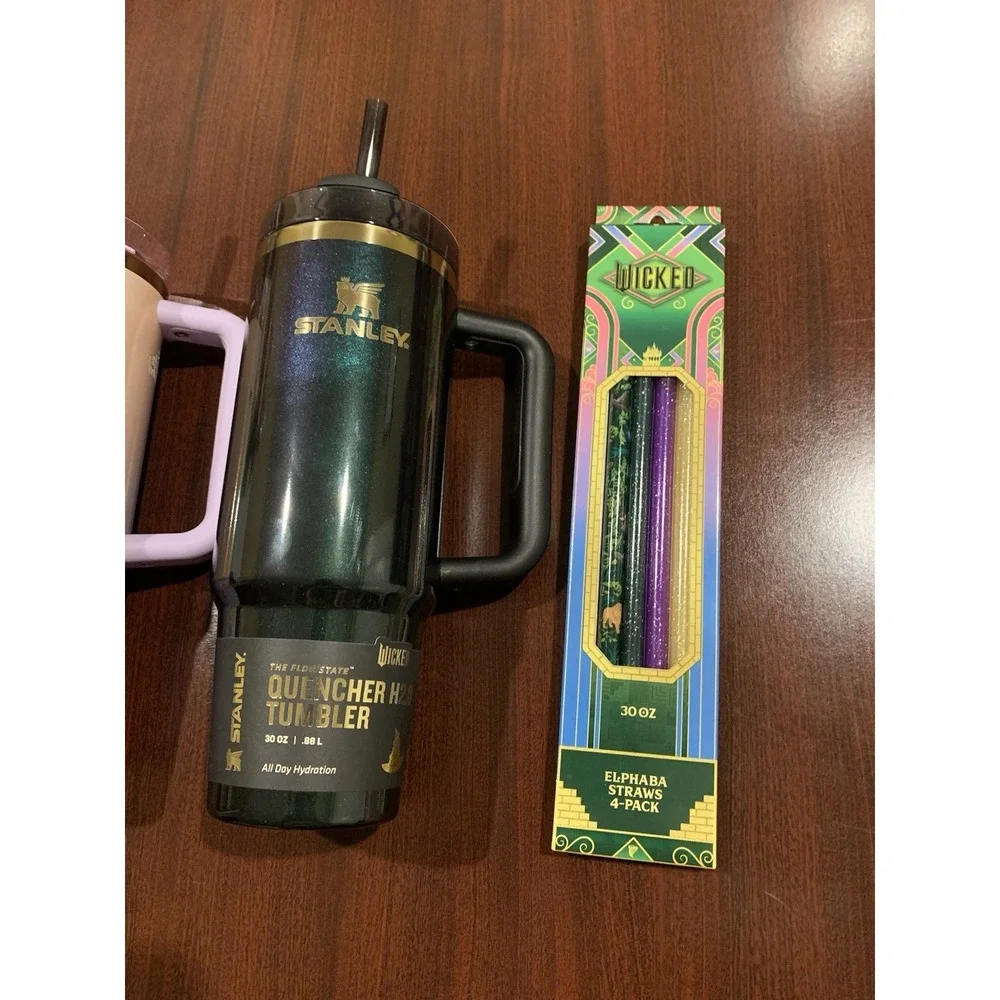 Stanley x Wicked  30oz FlowState Quencher‎ Straw Pack  Elphaba Glinda For Good - Picture 6 of 11